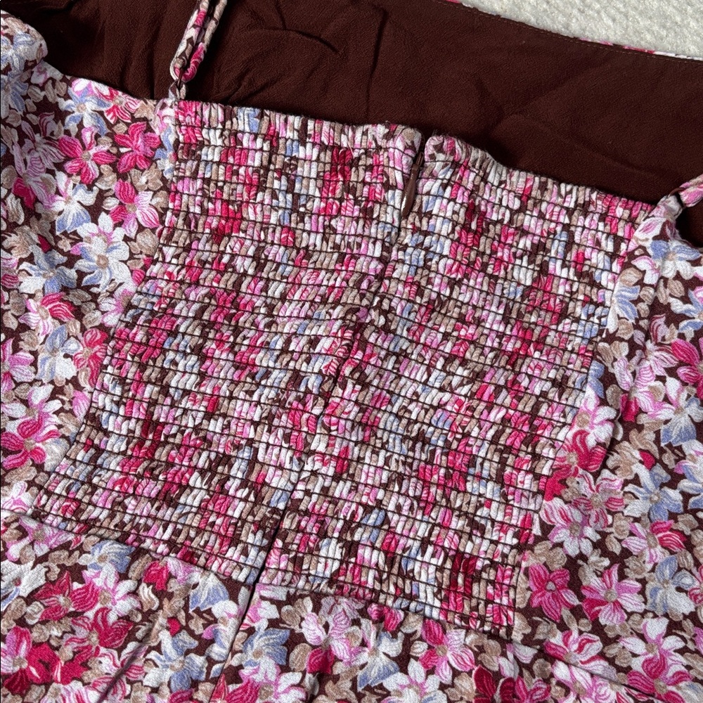 Aritzia Sunday Best Mini Pink Floral Spaghetti Strap Dress - Picture 6 of 8